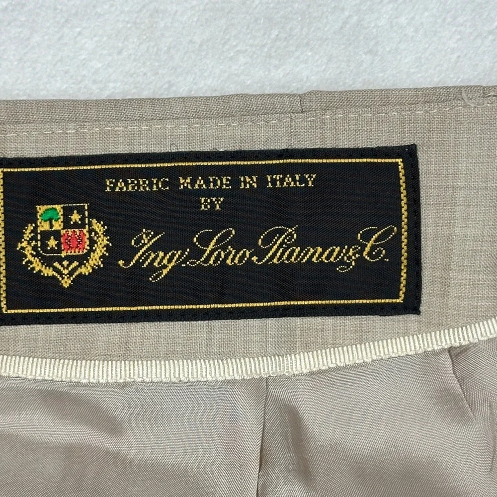 Brooks Brothers Loro Piana Wool Silk Pencil Skirt Beige Tan Size 12 Italy Fabric